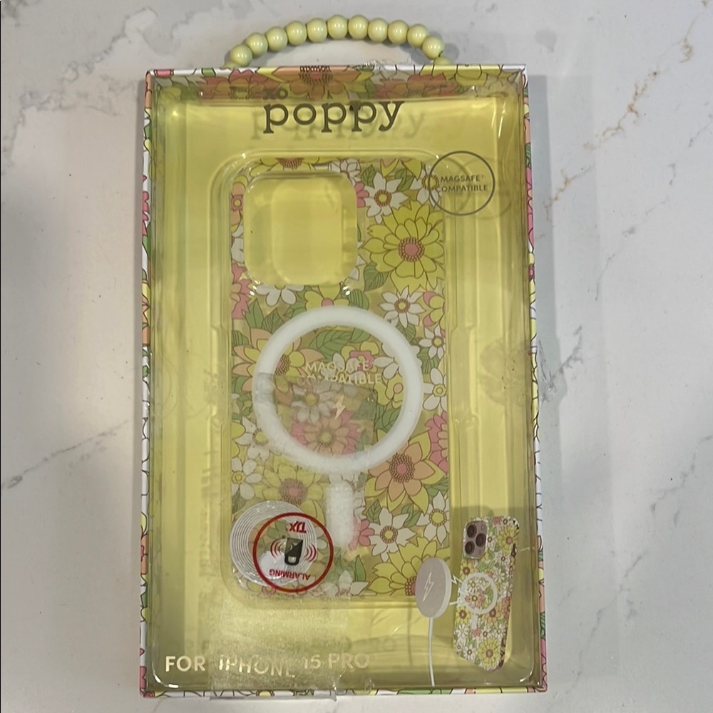Poppy Floral iPhone 15 Pro Case with MagSafe